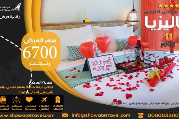 بكج سياحي 4 نجوم للعرسان في ماليزيا لمدة 11 يوم